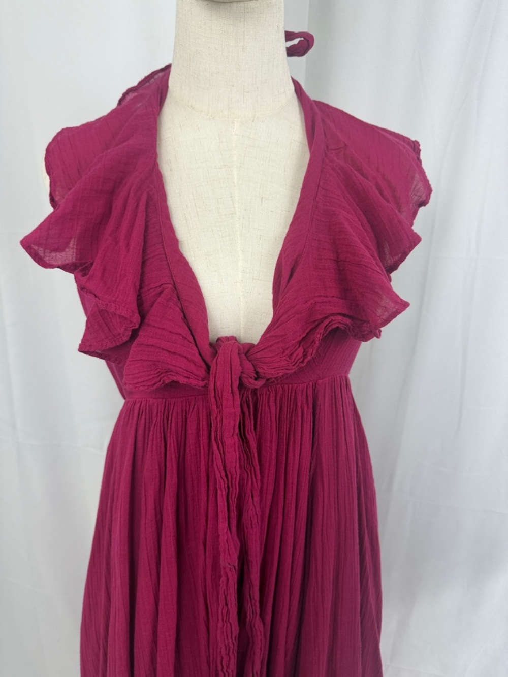 Free People ruffled halter dress. - Picture 6 of 6